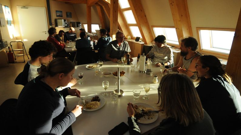 <strong>Meal time:</strong> "In Antarctica, food is important for team morale -- it is important to ensure people are happy around the table and gather together after a long day," says Duconseille. 