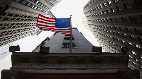 A U.S. flag is seen outside the New York Stock Exchange (NYSE) in New York City, U.S., January 26, 2023.