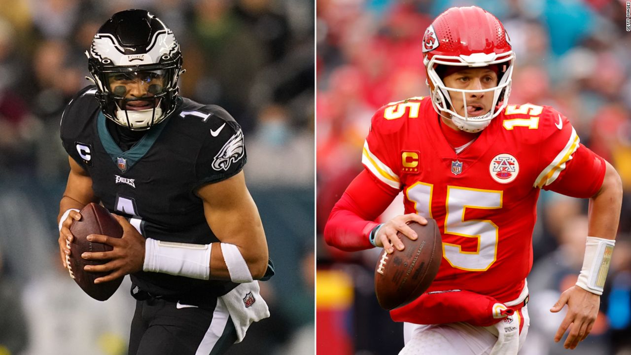 Jalen Hurts and Patrick Mahomes will go head-to-head at this year's Super Bowl. 