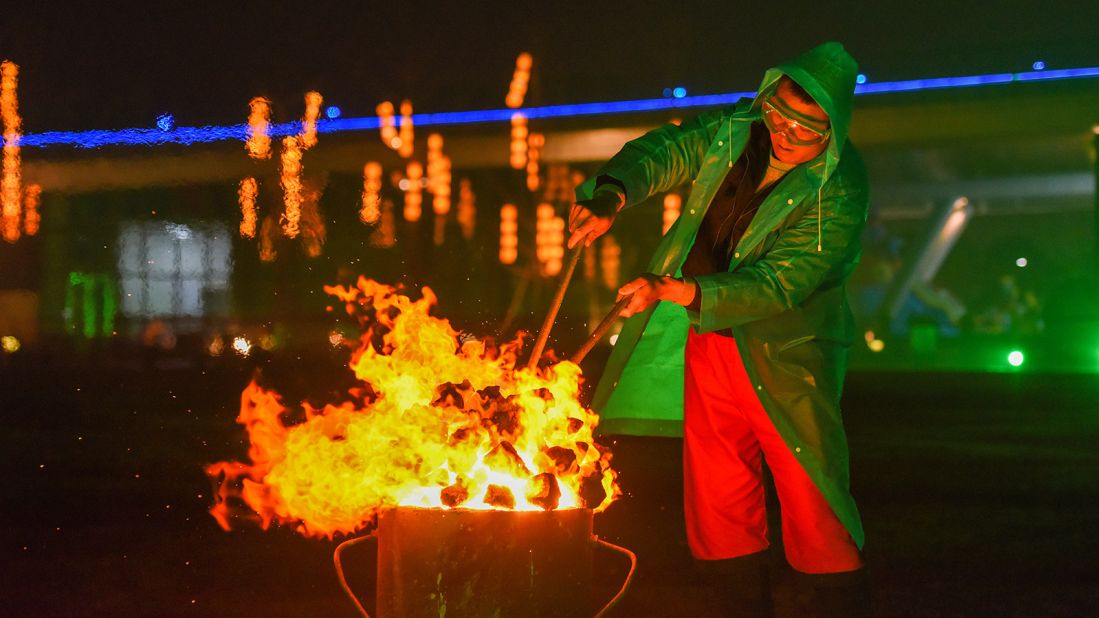 <strong>Light it up:</strong> Craftsmen prepare for a molten iron fireworks show to celebrate the Lantern Festival at the Jingzhou Garden Expo Park on February 26, 2021 in  the Chinese city of Jiangzhou. 