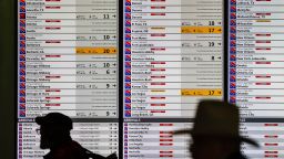 Canceled Southwest flights are displayed at Dallas Love Field Airport in Dallas on Monday, January 30, 2023. 