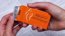 FILE PHOTO: A pack of Mifeprex pills, used to terminate early pregnancies, is displayed in this picture illustration taken May 11, 2022. REUTERS/Caitlin Ochs/Illustration/File Photo
