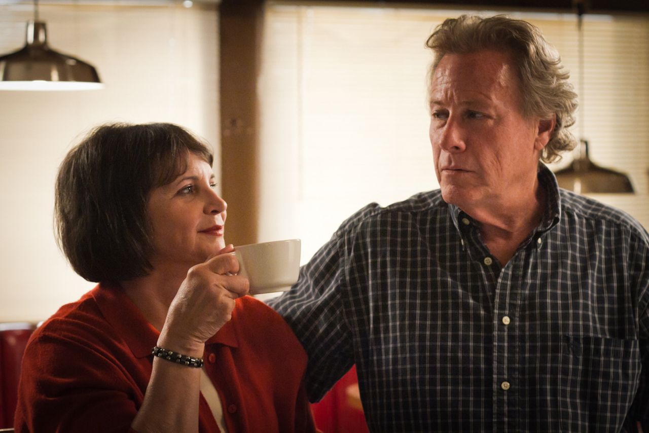 Williams appears with John Heard on set of the 2012 film 'Stealing Roses'.