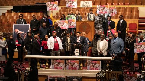 Tyre Nichols' family at press conference Tuesday in Memphis.