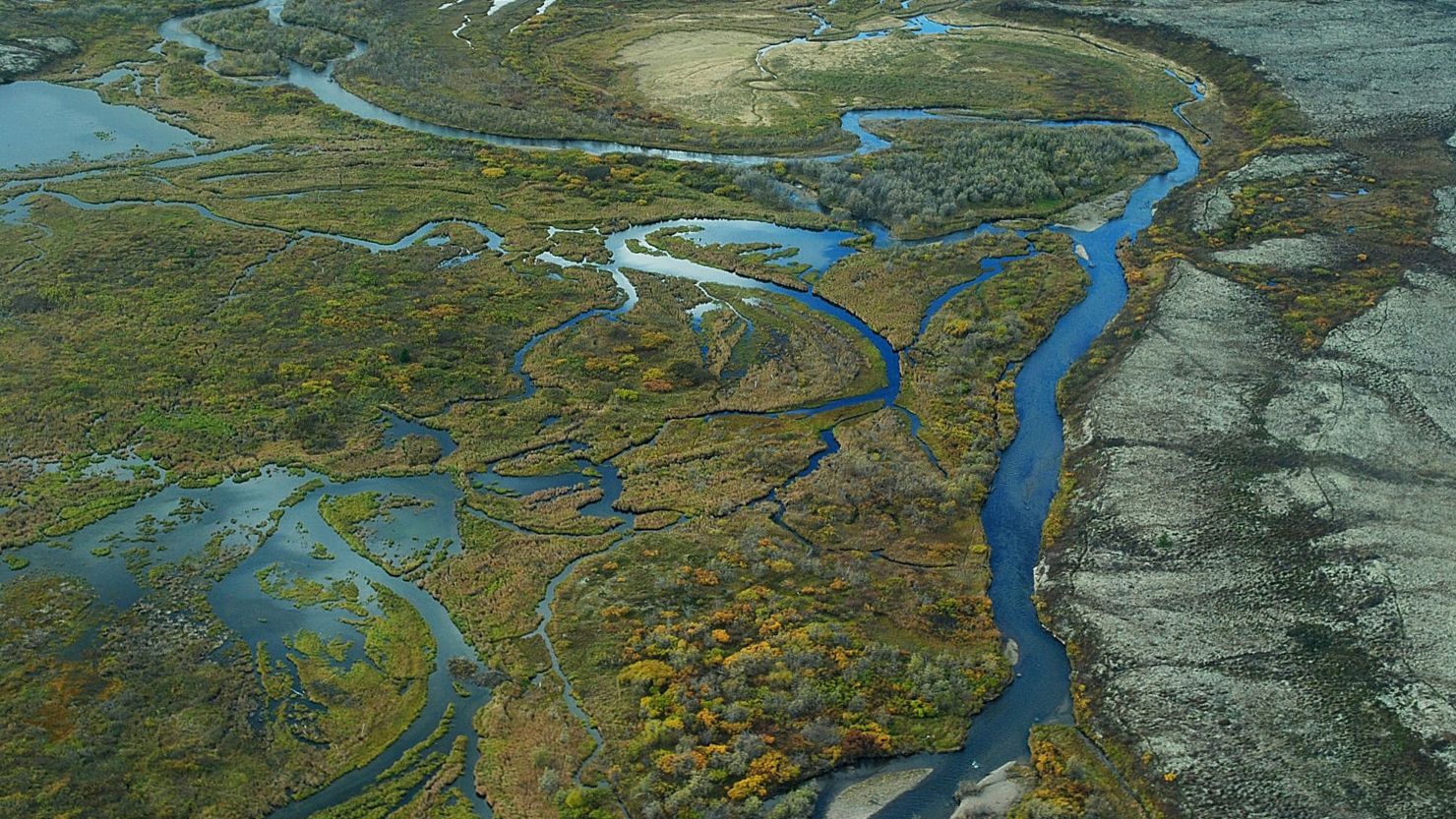 This Sept. 2011 aerial photo provided by the Environmental Protection Agency, shows the Bristol Bay watershed in Alaska. 