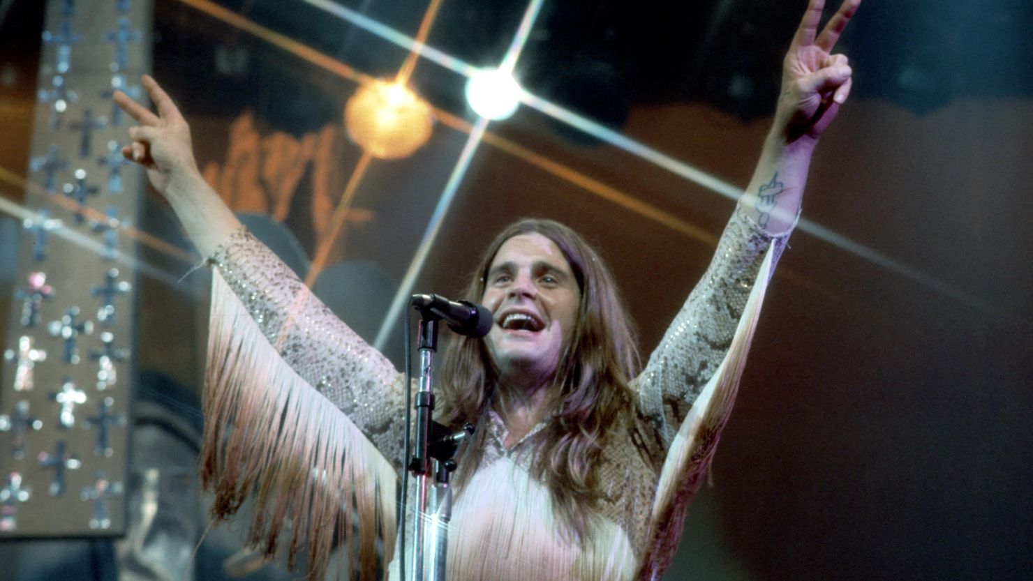 Ozzy Osbourne performing with Black Sabbath in 1970.