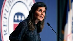 Former U.N. Ambassador and former South Carolina Gov. Nikki Haley speaks during the Iowa Republican Party's Lincoln Dinner, on June 24, 2021, in West Des Moines, Iowa.