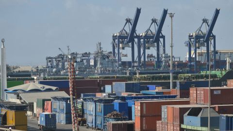 Pakistan's usually bustling ports, like this one in Karachi, have ground to a halt as the country grapples with a severe shortage of foreign currency.