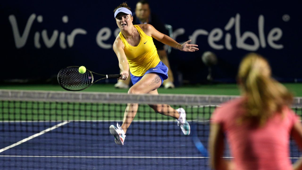 Svitolina takes on Bulgaria's Viktoriya Tomova in Mexico in March 2022.