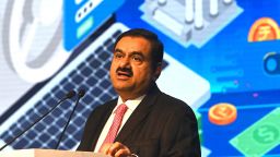 Chairperson of Indian conglomerate Adani Group, Gautam Adani, speaks at the World Congress of Accountants in Mumbai on November 19, 2022. 