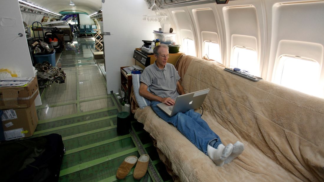 <strong>Bruce Campbell: </strong>Ussery inspired Oregon man Bruce Campbell to convert a Boeing 727 into his home in the woods outside Portland. Here he is in 2014. 