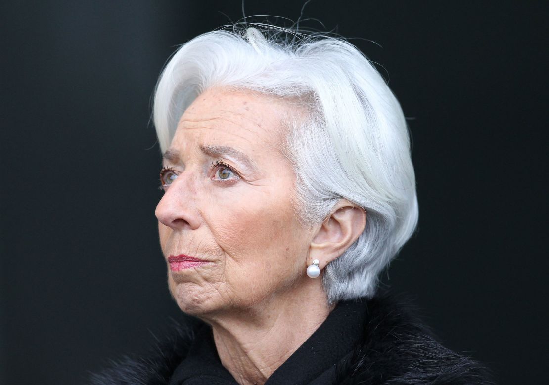 President of the European Central Bank Christine Lagarde speaks in Frankfurt on January 27, 2023. 