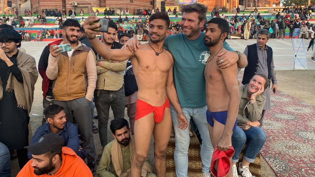 <strong>New experiences: </strong>The Schakats at a traditional Punjabi wrestling match in Lahore, Pakistan last year.