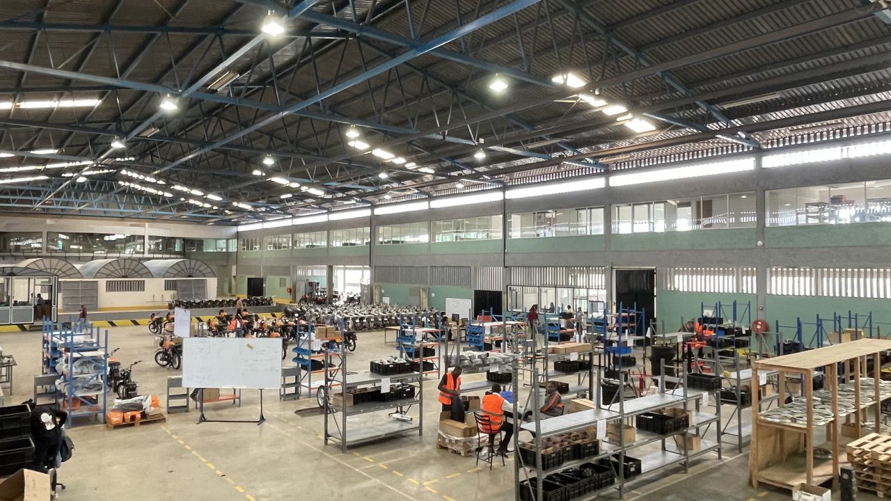 Roam's new manufacturing center. The company, formerly known as Opibus, produces a number of electric mobility alternatives, including an electric motorbike.