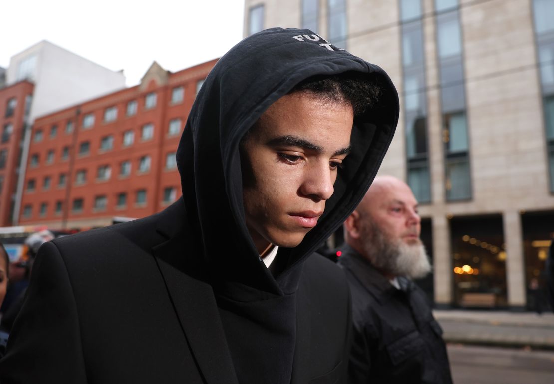 Mason Greenwood court case. Manchester United footballer Mason Greenwood arrives at Minshull Street Crown Court, Manchester, where he is charged with attempted rape. The 21-year-old is also accused of assault and controlling and coercive behaviour. Picture date: Monday November 21, 2022. See PA story COURTS Greenwood. Photo credit should read: Paul Currie/PA Wire URN:69879184 (Press Association via AP Images)