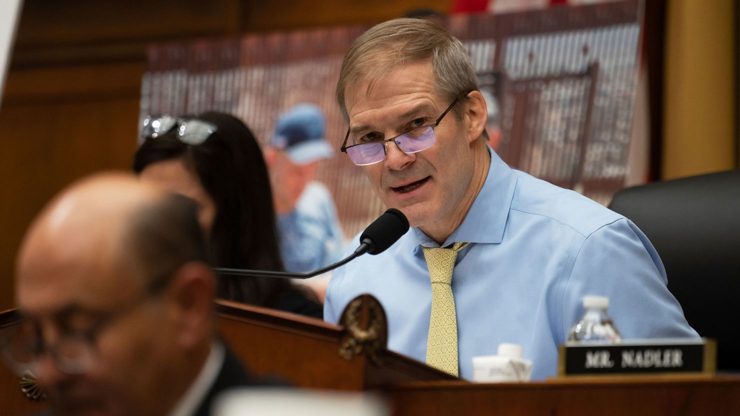 House Judiciary Committee Chairman Jim Jordan is seen during a committee meeting on the state of the Southern US Border in the Rayburn House Office Building on Capitol Hill in Washington, DC, on February 1, 2023.