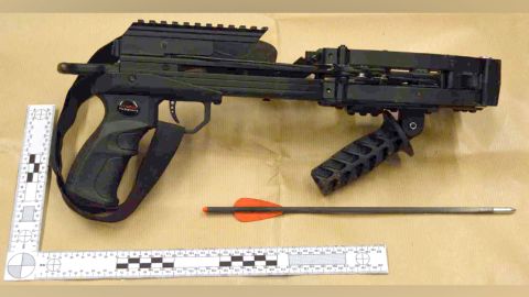 This undated photo, released by the Crown Prosecution Service (CPS) on February 3, shows the crossbow that Chail was carrying when he was arrested.