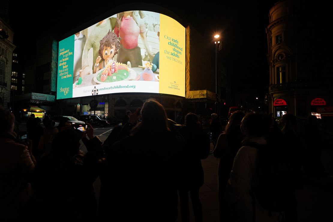 A campaign video took over the famous billboard at Piccadilly Circus in central London. 