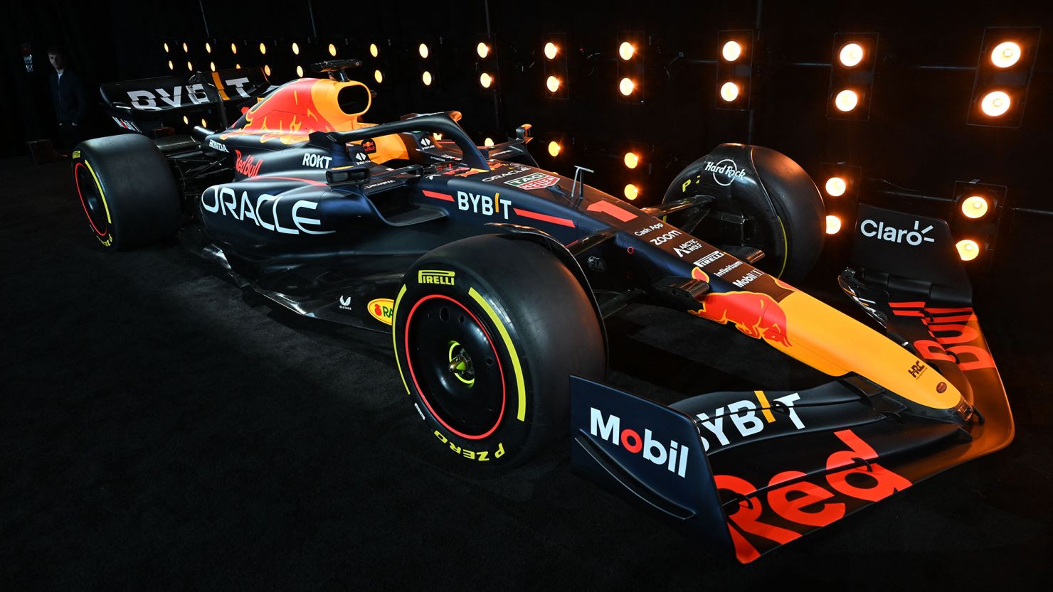 Red Bull Racing unveils the team's new Formula One car during a launch event in New York City on February 3, 2023. 