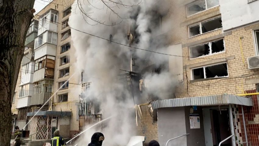 screengrab kherson building shelled