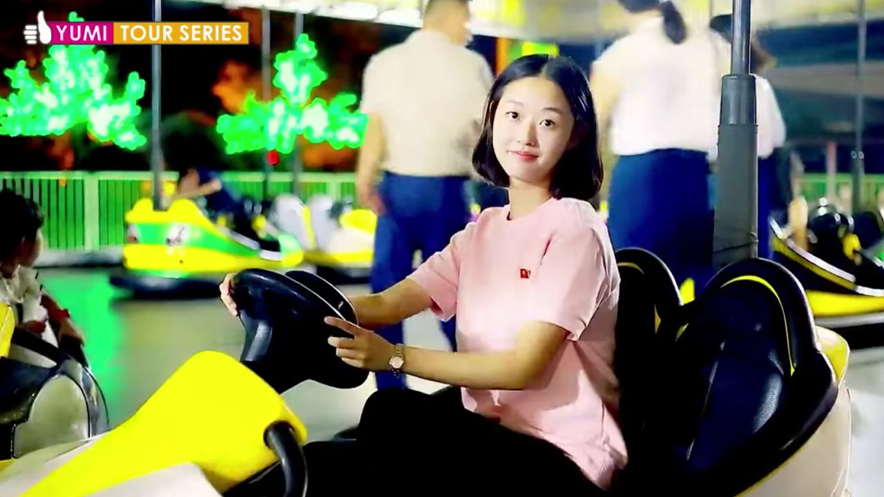 North Korean YouTuber YuMi visits the Rungna People's Pleasure Park in Pyongyang, North Korea, in a video uploaded on September 1, 2022.