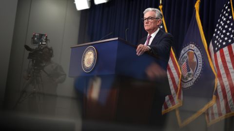 Federal Reserve Board Chairman Jerome Powell speaks during a news conference after a Federal Open Market Committee meeting on February 01, 2023, in Washington, DC. The Fed announced a 0.25 percentage point interest rate increase to a range of 4.50% to 4.75%. 