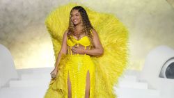 Beyoncé performs on stage headlining the Grand Reveal of Dubai's newest luxury hotel, Atlantis The Royal on January 21, 2023 in Dubai, United Arab Emirates. 
