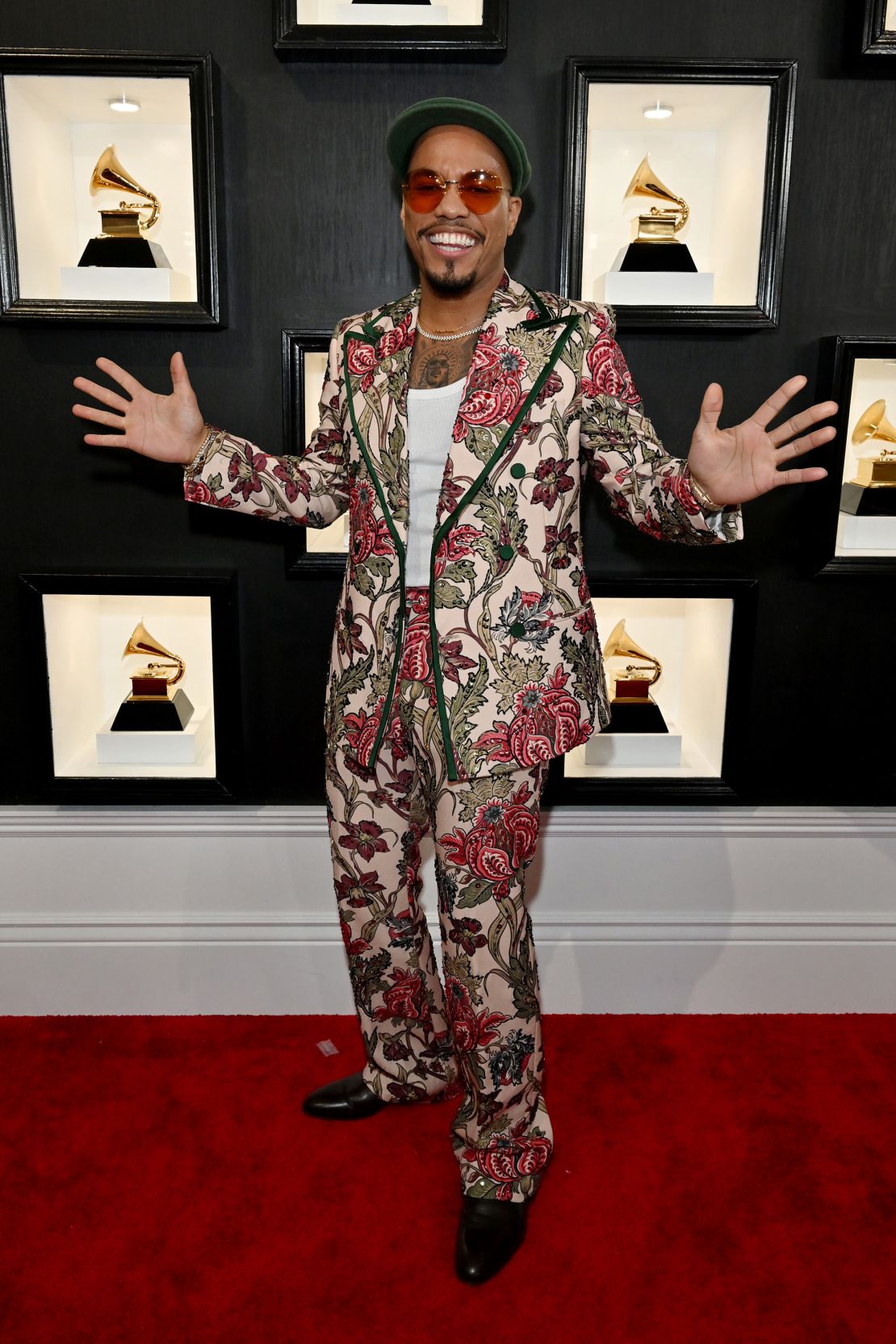 Anderson Paak impressed in a floral suit.