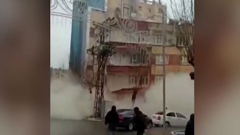 Watch: Dramatic video captures moment building collapses in Turkey | CNN