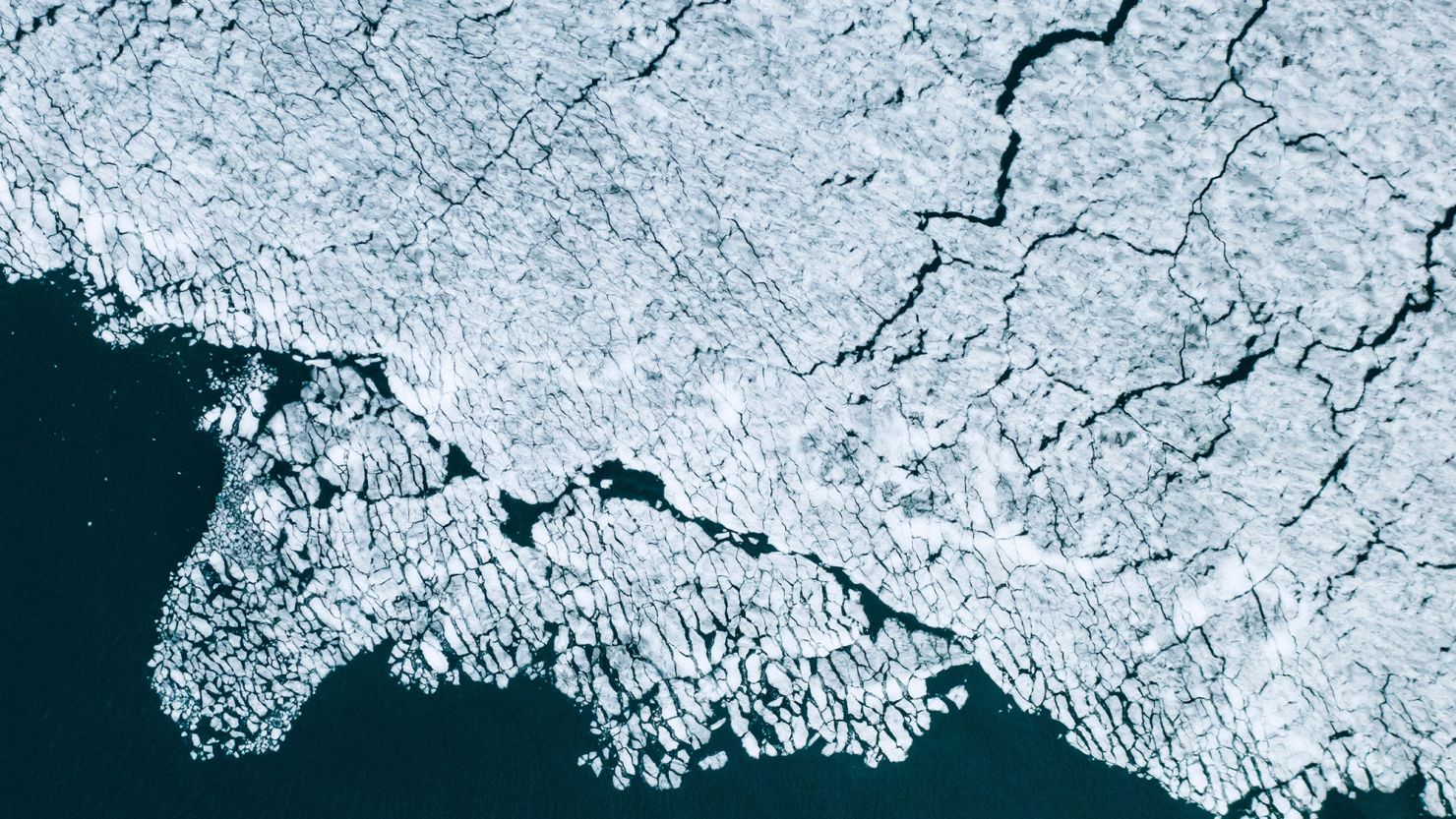 Sea ice in the Borebukta Bay, in Svalbard Archipelago, northern Norway.