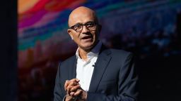 Satya Nadella, chief executive officer of Microsoft Corp., during the company's Ignite Spotlight event in Seoul, South Korea, on Tuesday, Nov. 15, 2022. Nadella gave a keynote speech at an event hosted by the company's Korean unit. 