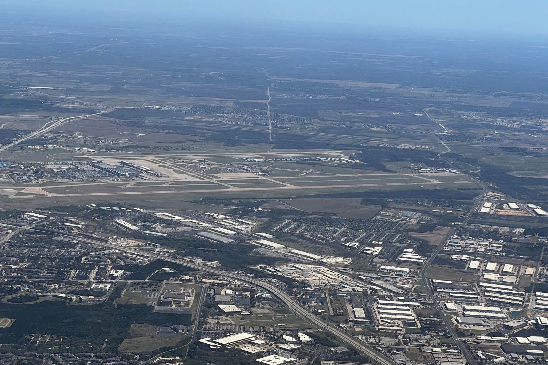 The near-collision happened at Austin-Bergstrom International Airport, seen here from the air.