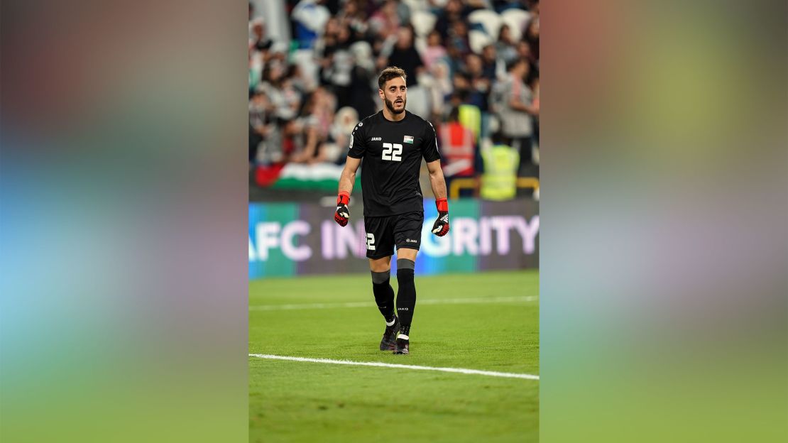 Rami Hamadeh plays for the Palestianian national team against Jordan at the Mohammed Bin Zayed Stadium in Abu Dhabi, United Arab Emirates, AFC Asian Cup. 