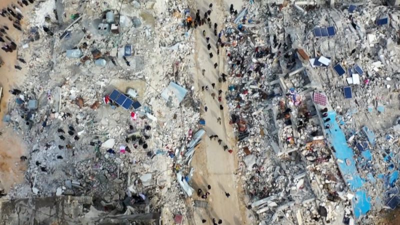 Drone footage shows massive destruction after earthquake | CNN