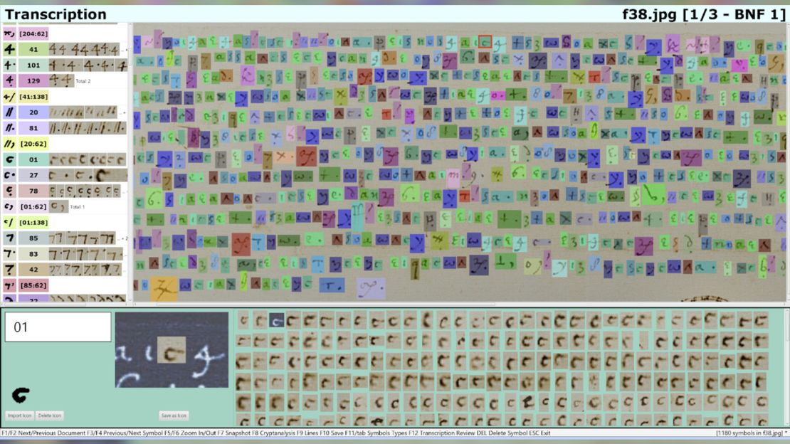 The research team had to transcribe the ciphers for their computer algorithm.