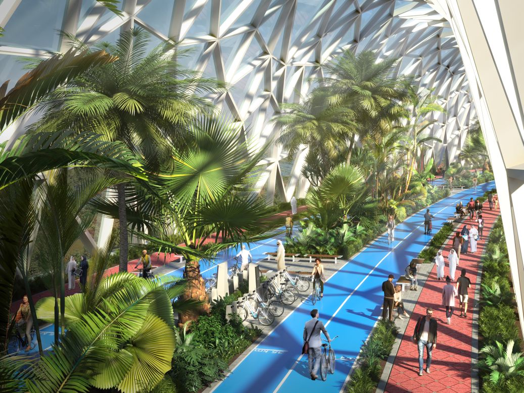 If built, the project, known as "The Loop," would provide a car-free, climate-controlled "green corridor" filled for residents to walk, cycle, or run around the city.