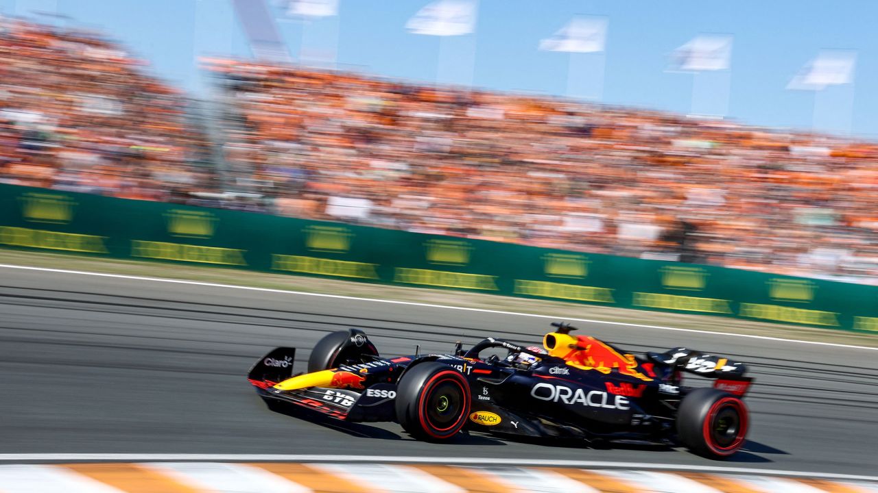 Verstappen competes during the qualifying session ahead of the Dutch Grand Prix at the Zandvoort circuit on September 3, 2022.