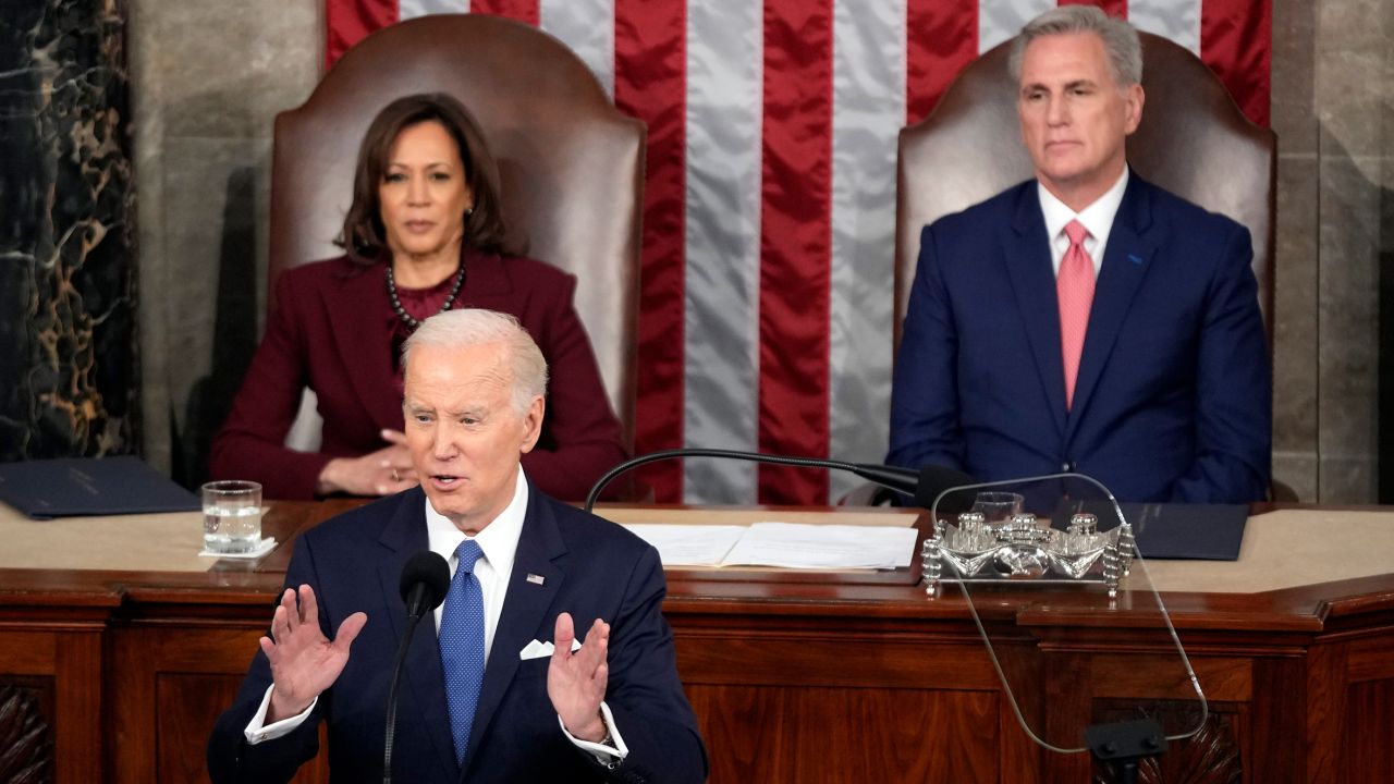 President Joe Biden delivers the State of the Union address to a joint session of Congress at the US Capitol, February 7, 2023, in Washington. 