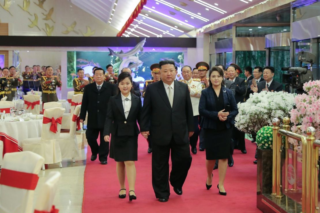 North Korean leader Kim Jong Un visited military barracks with his daughter and wife to mark the 75th anniversary of the founding of the Korean People's Army (KPA), state media reported.