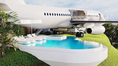 The Boeing 737 that is been reworked right into a luxurious non-public villa