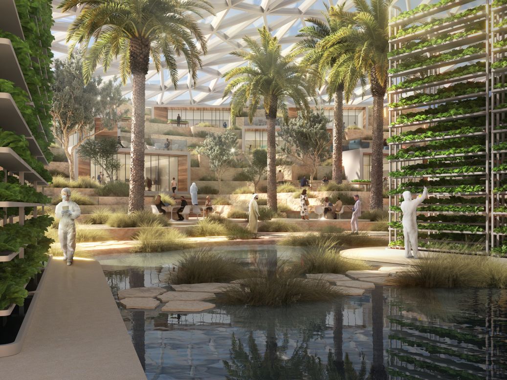 URB's CEO Baharash Bagherian wants the Agri Hub to help visitors understand sustainable agriculture techniques such as vertical farming -- growing plants without soil or natural light in vertically stacked beds. This technique uses much less water than conventional methods.