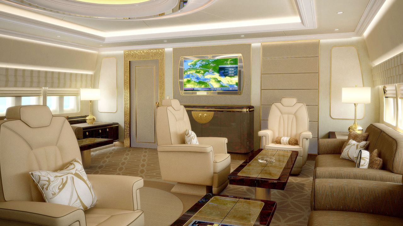 A Boeing 747-8 concept interior.