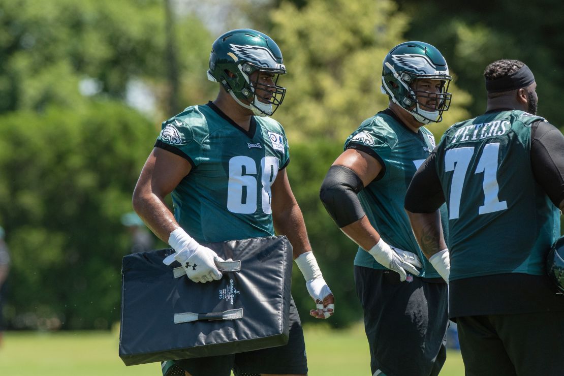 Mailata during Eagles minicamp on June 12, 2018, before his rookie season. 