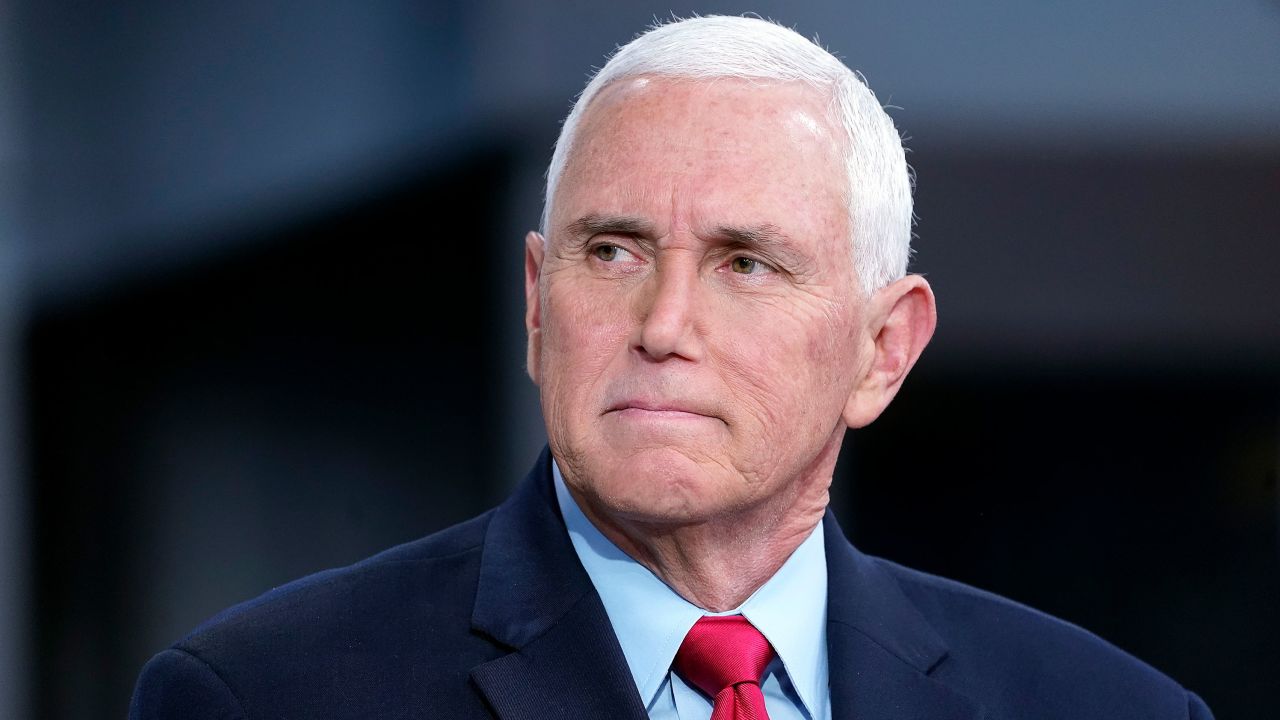 Former Vice President Mike Pence visits  Fox News Channel studios on November 16, 2022 in New York City. 