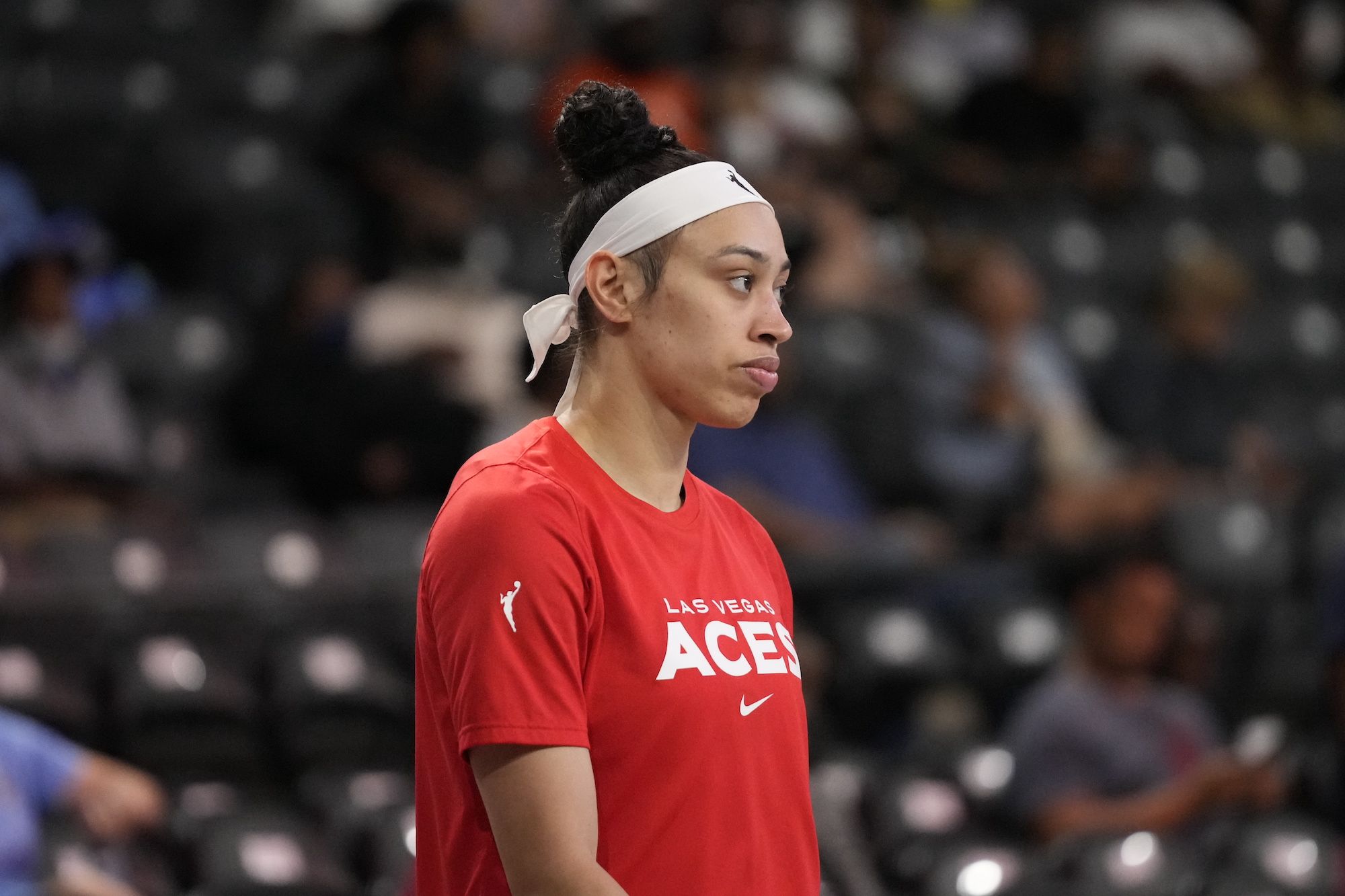 Dearica Hamby of the Las Vegas Aces poses with the 2022 WNBA