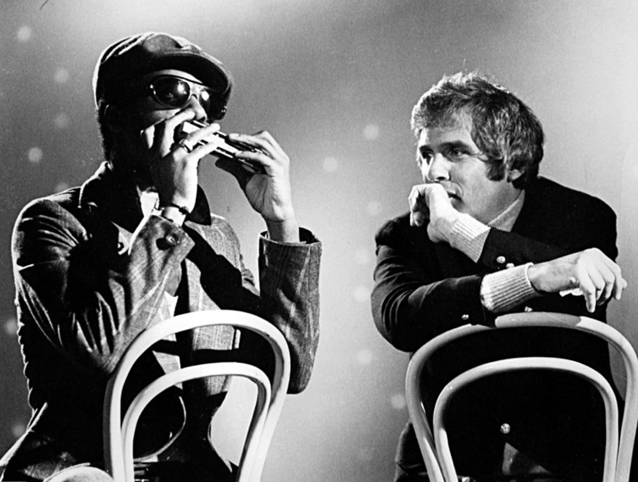 Bacharach jams with Stevie Wonder in 1973.