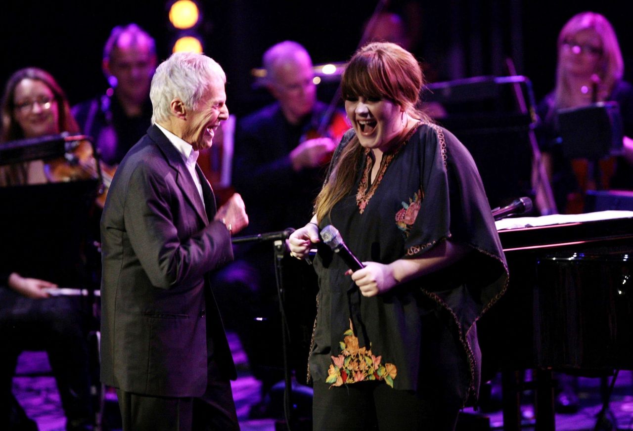 Bacharach performs with Adele and the BBC Concert Orchestra in London in 2008.