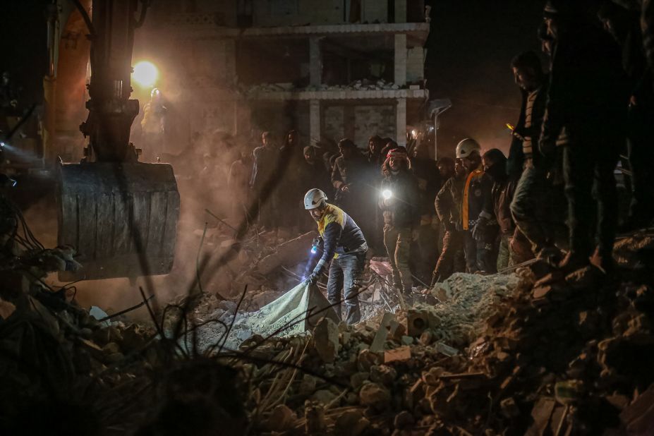 Search-and-rescue efforts continue in Aleppo, Syria, on Wednesday, February 8.