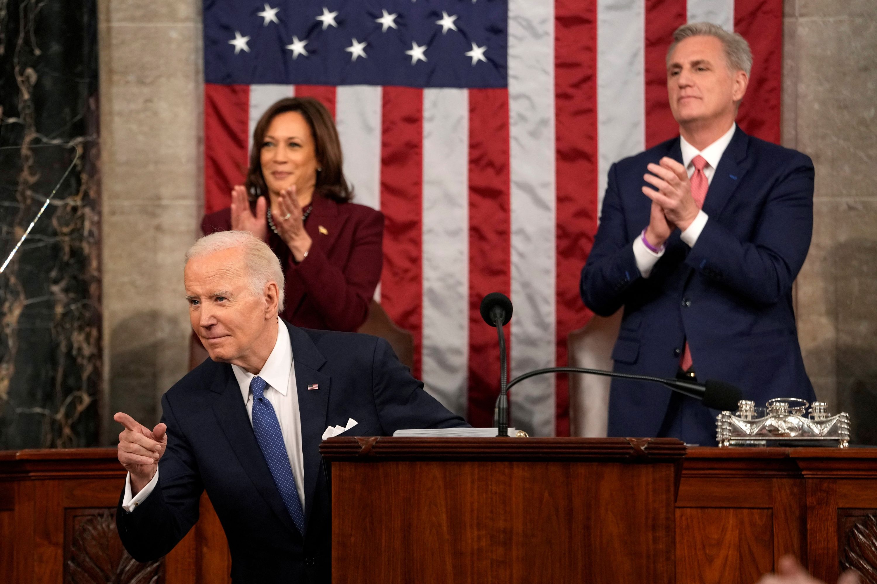 US President Joe Biden delivers the State of the Union address on February 7.