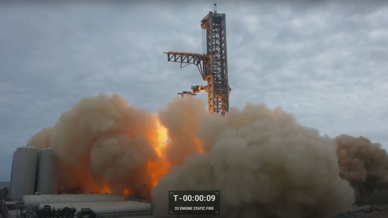 SpaceX’s interplanetary rocket fires up engines in unprecedented test | CNN Business